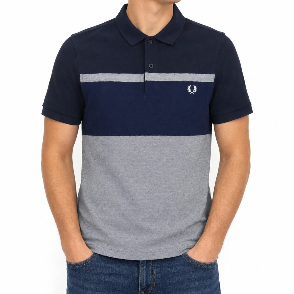 Fred Perry Polo Shirt Mens XS Blue Gray Short Sleeve Slim Fit Golf